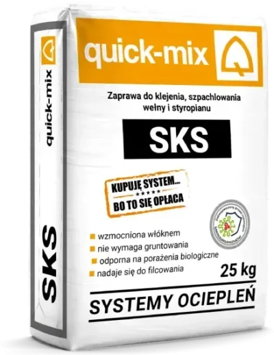 SKS Zaprawa do klejenia, szpachlowania wełny i styropianu biała