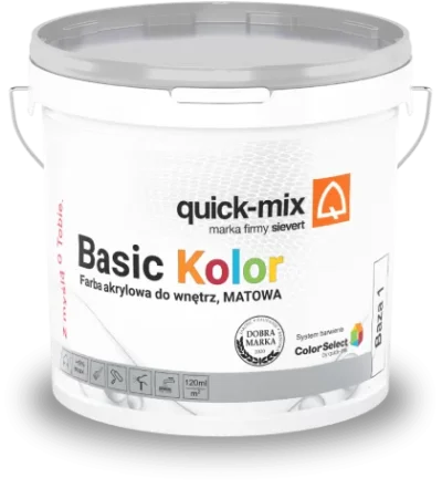 Basic Kolor Akrylowa farba do wnętrz, matowa biała